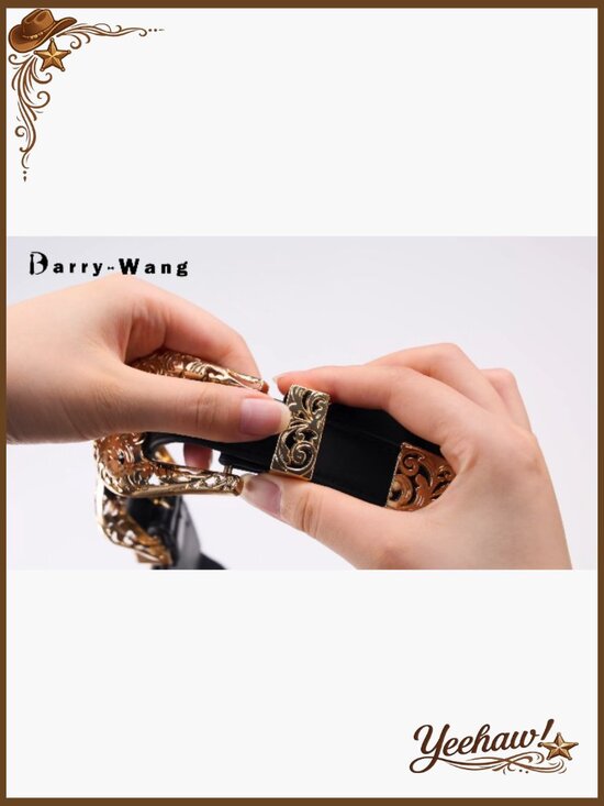 Pearl Belt Elastic Waist Chain Belt Double Buckle Leather Body Waist Belt